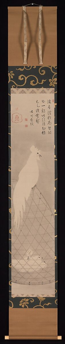 Rooster, Hen, and Chicks, Nagasawa Rosetsu 長澤蘆雪 (Japanese, 1754–1799), Hanging scroll; ink on paper, Japan