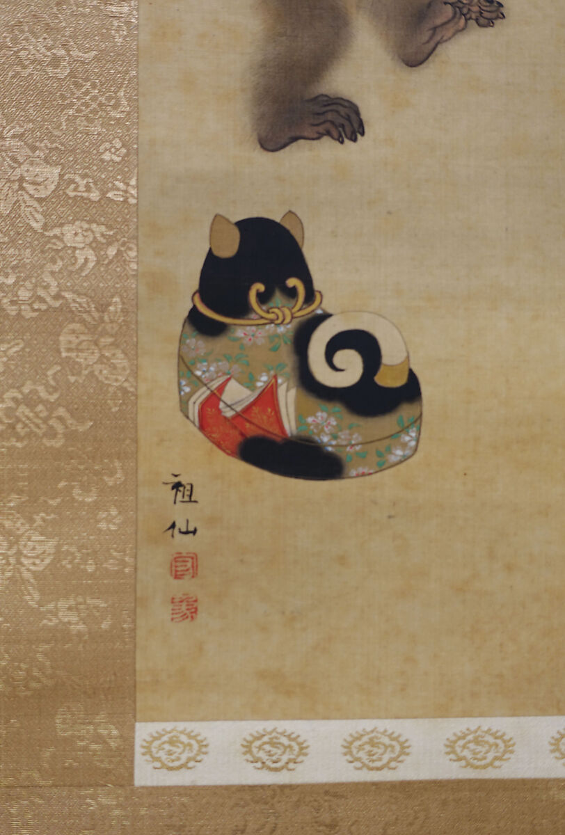 Monkeys at Play, Mori Sosen (Japanese, 1747–1821), Diptych of hanging scrolls; ink and color on silk, Japan