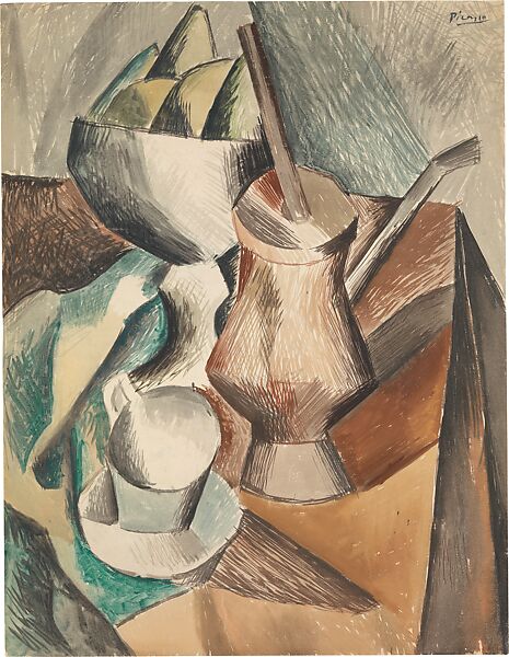 The Chocolate Pot, Pablo Picasso (Spanish, Malaga 1881–1973 Mougins, France), Watercolor and gouache with traces of charcoal on white laid paper 