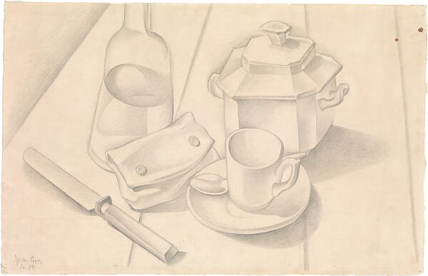 Still Life (The Tobacco Pouch), Juan Gris  Spanish, Graphite on off-white laid paper