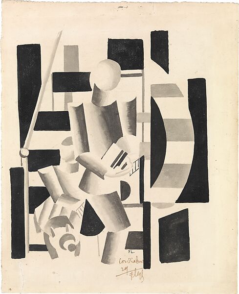 Two Figures with Dog, Fernand Léger  French, Ink on white wove paper