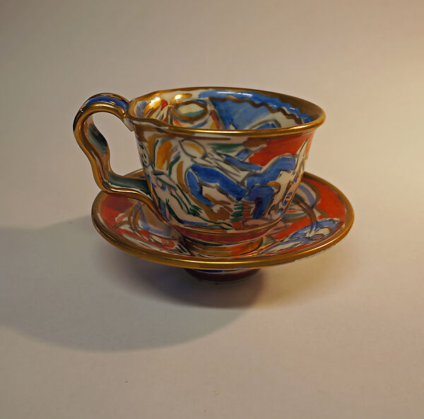Cup and saucer, Betty Woodman (American, Norwalk, Connecticut, 1930–2018 New York), Porcelain 