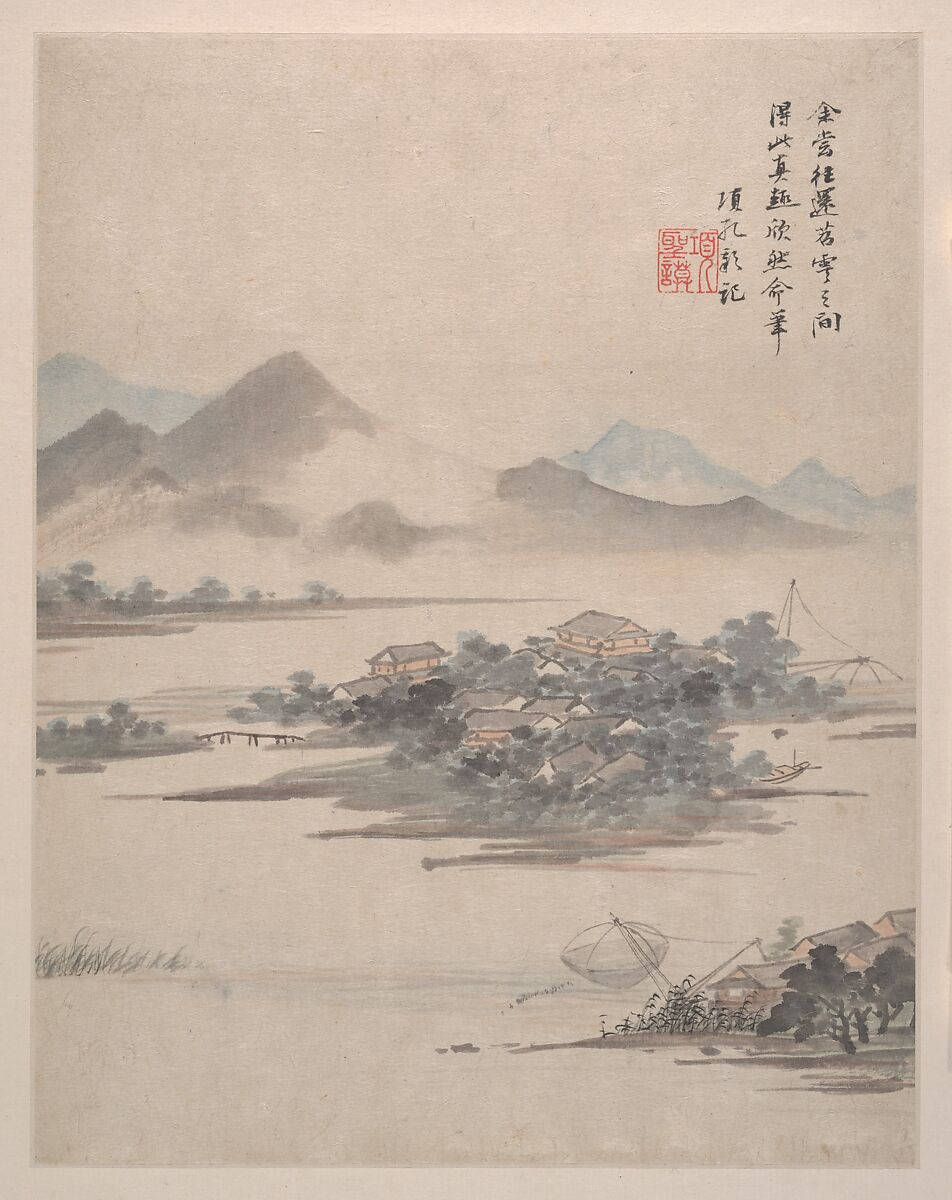 Landscapes, Flowers and Birds, Xiang Shengmo (Chinese, 1597–1658), Album of eight paintings; ink and color on paper, China