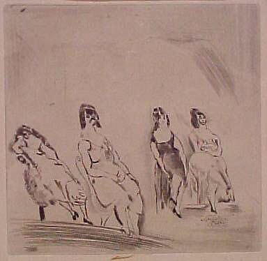 Women in a Bordello, Jules Pascin (American (born Bulgaria), Vidin 1885–1930 Paris), Etching and drypoint 