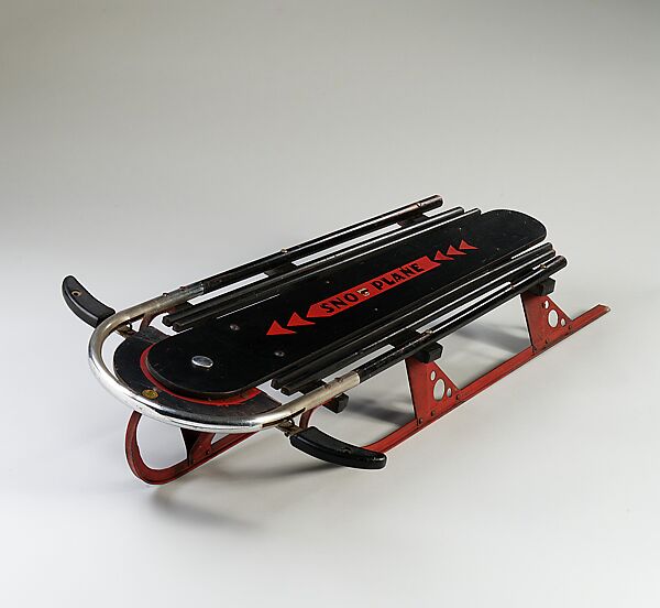 "Sno-Plane" Sled, Harold L. Van Doren (American, Chicago 1865–1957), Painted wood, chrome-plated and painted metal