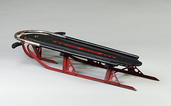 "Sno-Plane" Sled, Harold L. Van Doren (American, Chicago 1865–1957), Painted wood, chrome-plated and painted metal 