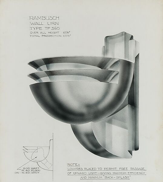 Design Drawing for "TF-360" Theater Lighting Fixture, The Rambusch Decorating Company, New York, Ink and graphite on paper, American 