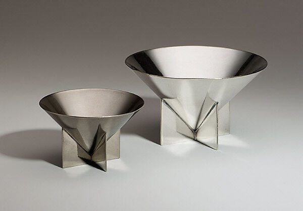 Bowl, Ilonka Karasz (American (born Hungary) Budapest 1896–1981 New York, New York), Electroplated nickel silver 