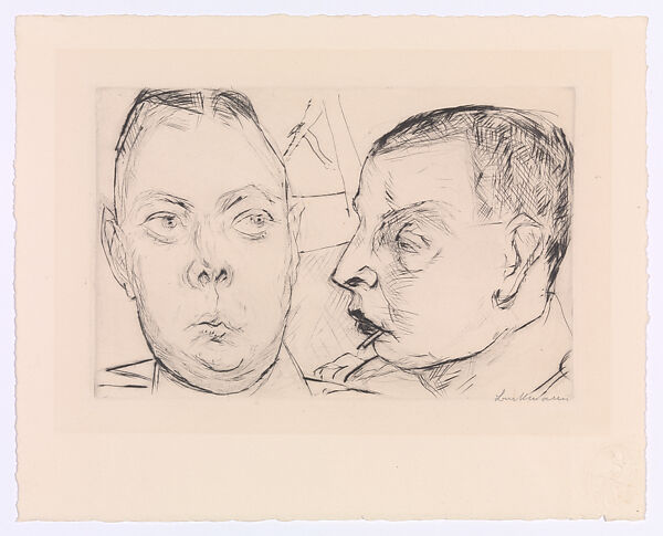 Two Officers, from the portfolio ¦Faces¦, Max Beckmann (German, Leipzig 1884–1950 New York), Drypoint 