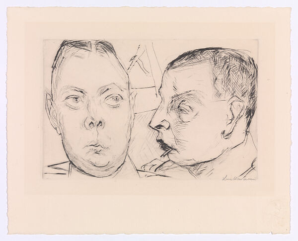 Two Officers, from the portfolio ¦Faces¦, Max Beckmann  German, Drypoint