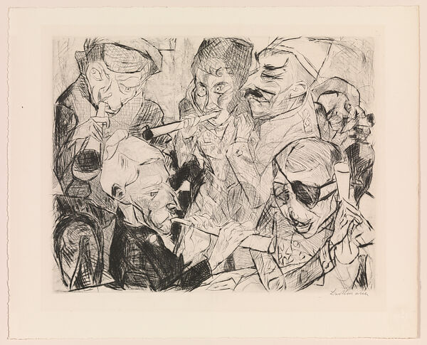 Happy New Year!, from the portfolio ¦Faces¦, Max Beckmann (German, Leipzig 1884–1950 New York), Drypoint 