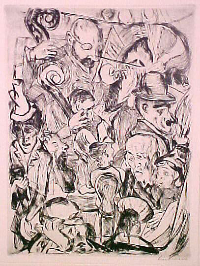 Café Music, from the portfolio ¦Faces¦, Max Beckmann (German, Leipzig 1884–1950 New York), Drypoint 