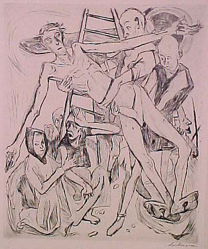 Descent from the Cross, from the portfolio ¦Faces¦, Max Beckmann (German, Leipzig 1884–1950 New York), Drypoint 