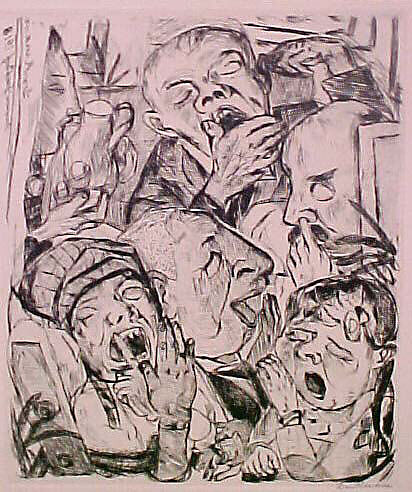 Yawning, from the portfolio ¦Faces¦, Max Beckmann (German, Leipzig 1884–1950 New York), Drypoint 