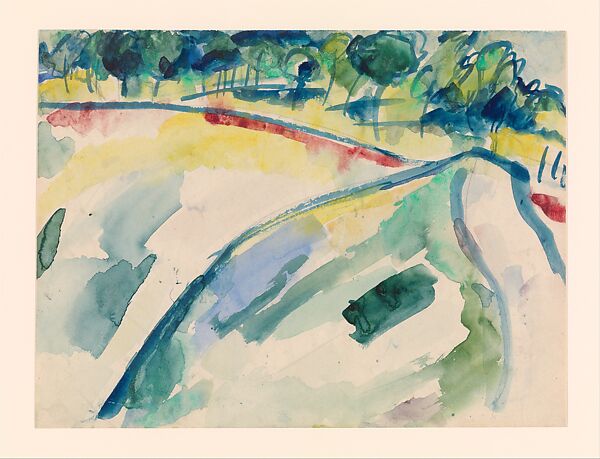 Untitled (Landscape), Hans Hofmann (American (born Germany), Wessenburg 1880–1966 New York), Watercolor and graphite on paper 