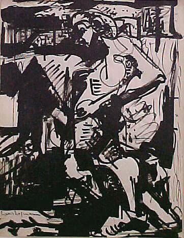 Untitled, Hans Hofmann (American (born Germany), Wessenburg 1880–1966 New York), Ink on paper 