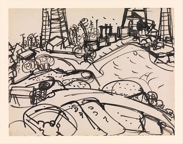 Untitled (California oil field), Hans Hofmann (American (born Germany), Wessenburg 1880–1966 New York), Ink on paper 