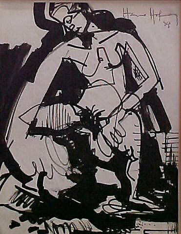 Untitled (Figure Study), Hans Hofmann (American (born Germany), Wessenburg 1880–1966 New York), Black ink on paper 