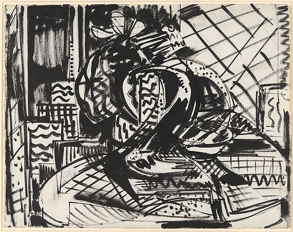 Still Life Study, Hans Hofmann (American (born Germany), Wessenburg 1880–1966 New York), Ink on paper 