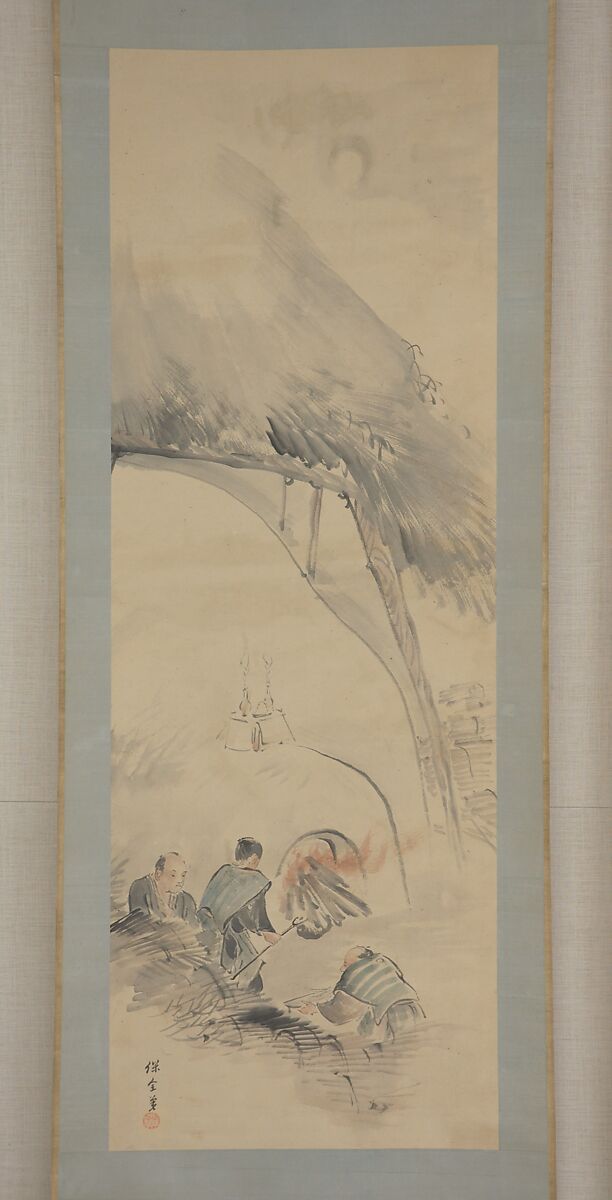 Making Ceramics, Eiraku Hozen (Japanese, 1795–1854), Hanging scroll; ink and color on paper, Japan 