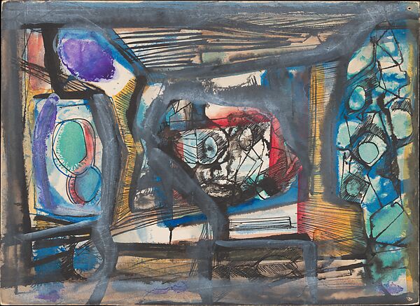 Untitled, William Baziotes (American, Pittsburgh, Pennsylvania 1912–1963 New York), Watercolor, gouache, and ink on paper board 