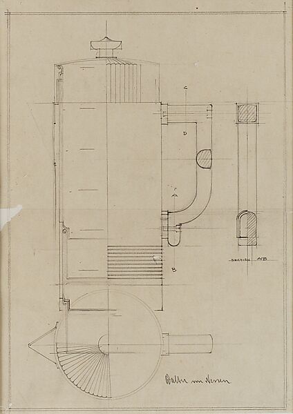 "Continental" Coffee-Maker, Walter von Nessen (American (born Germany), Berlin 1899–1943 Wiscasset, Maine), Graphite on tracing paper, mounted on card 