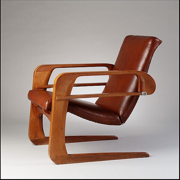 "Air Line" Armchair, Kem Weber (American (born Germany) Berlin 1889–1963 Ventura, California), Wood, Naugahyde 