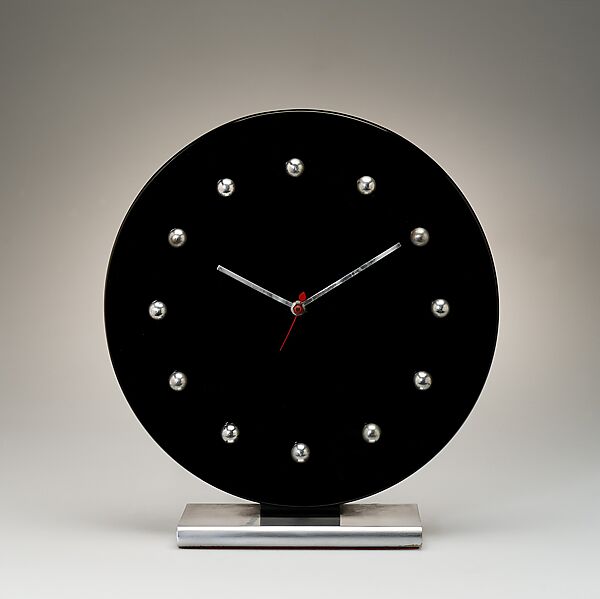 Electric clock, Gilbert Rohde (American, New York 1894–1944 New York), Chrome-plated metal, glass 
