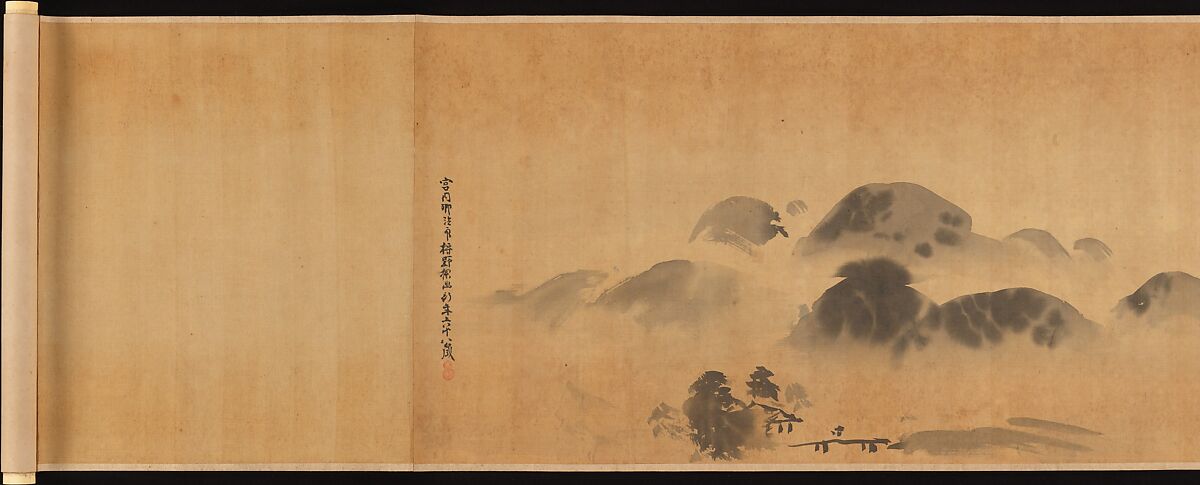 Famous Themes for Painting Study Known as “The Garden of Painting” (Gaen), Kano Tan'yū (Japanese, 1602–1674), One of a pair of handscrolls; ink on paper, Japan