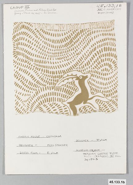 Piece, Simone Strasser, Rayon (Enka), printed, American 