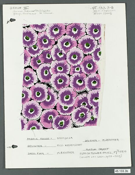 Piece, Fritzi Reckendorf, Rayon (Enka), printed, American 