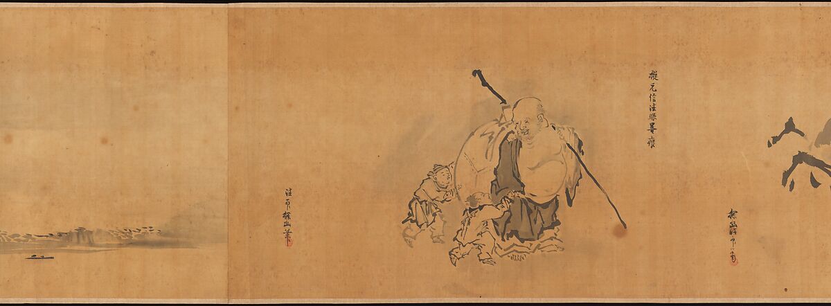 Famous Themes for Painting Study Known as “The Garden of Painting” (Gaen), Kano Tan'yū (Japanese, 1602–1674), Handscroll; ink on paper, Japan