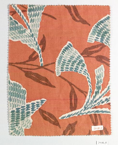 Sample, Robert McBratney and Company, Linen, printed, American 