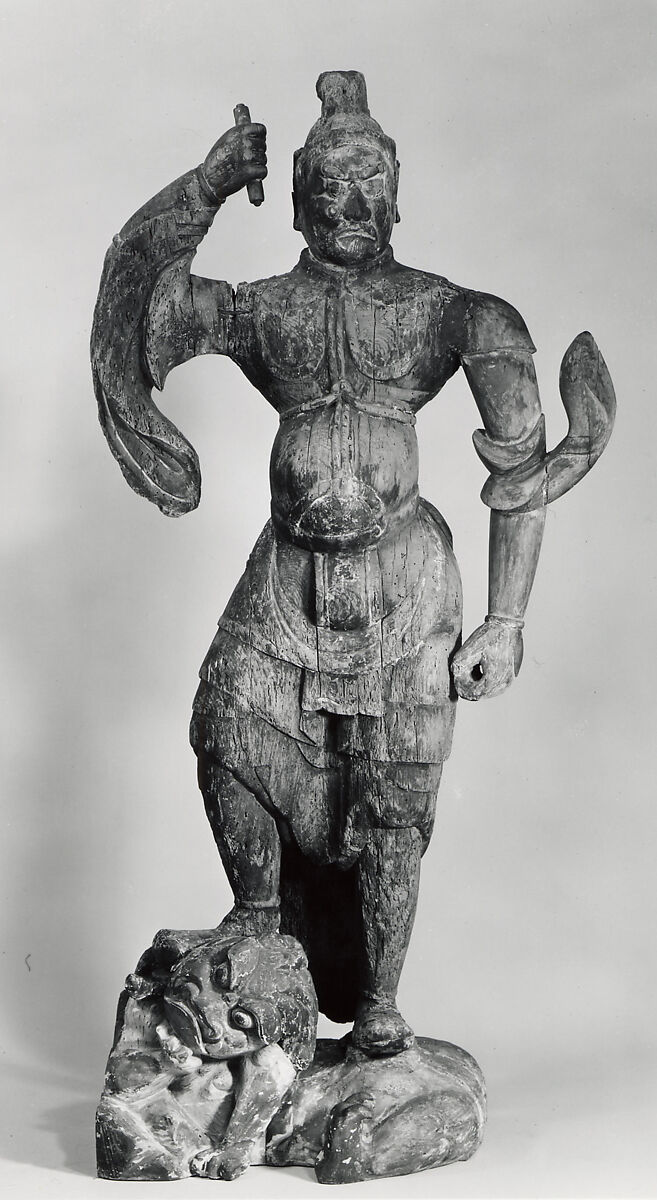 Guardian Figure (Ni-Ten), Painted wood, Japan