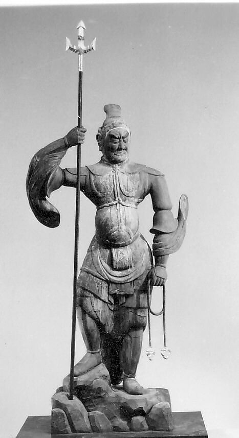 Guardian Figure (Ni-Ten), Painted wood, Japan 