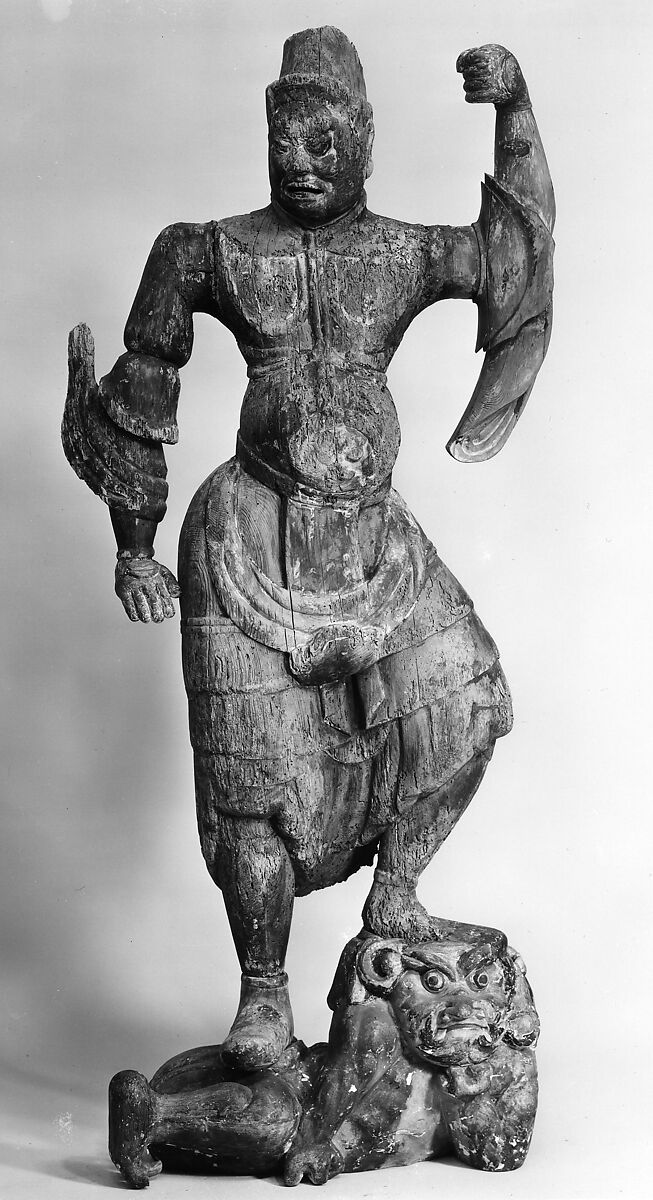 Guardian Figure (Ni-Ten), Painted wood, Japan