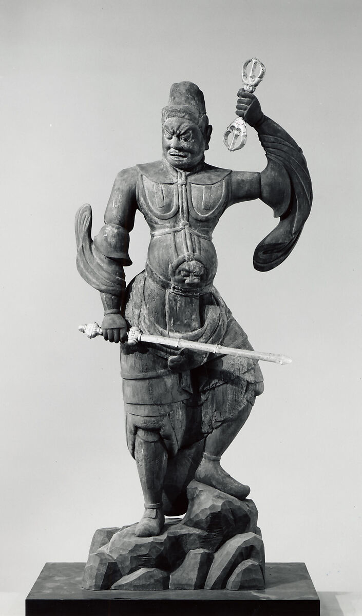 Guardian Figure (Ni-Ten), Painted wood, Japan 