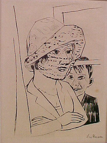 Lady with Boy, Max Beckmann (German, Leipzig 1884–1950 New York), Drypoint 