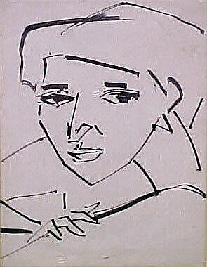 Head of a Woman (Franzi), Ernst Ludwig Kirchner (German, Aschaffenburg 1880–1938 Frauenkirch), Ink on paper 