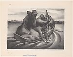 People in a Boat, Robert Blackburn  American, Lithograph, artist's proof