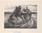 People in a Boat, Robert Blackburn  American, Lithograph