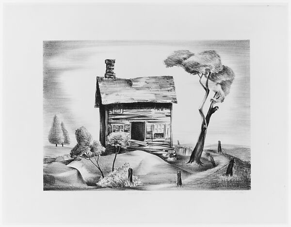 Deserted House, Charles Henry Alston  American, Lithograph