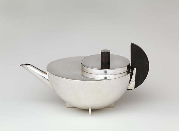Tea Infuser and Strainer, Marianne Brandt (German, Chemnitz 1893–1984 Kirchberg), Silver and ebony 