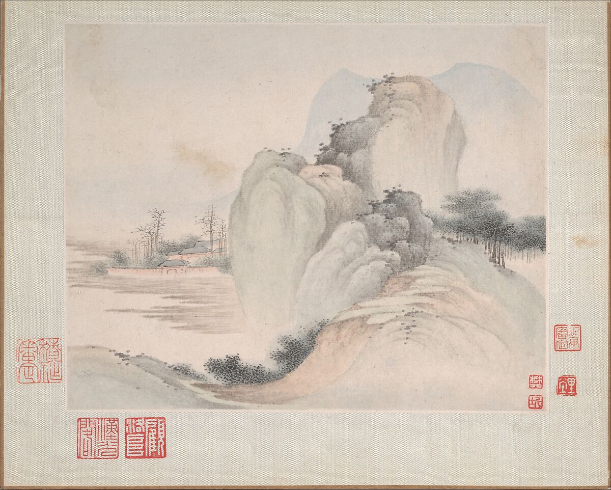 Landscapes Painted for Yuweng, Fan Qi  Chinese, Album of eight leaves; ink and color on paper, China