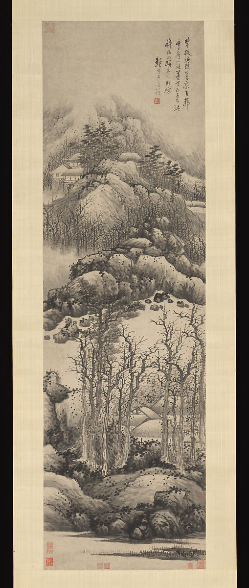 Wintry mountains, Gong Xian  Chinese, Hanging scroll; ink on paper, China