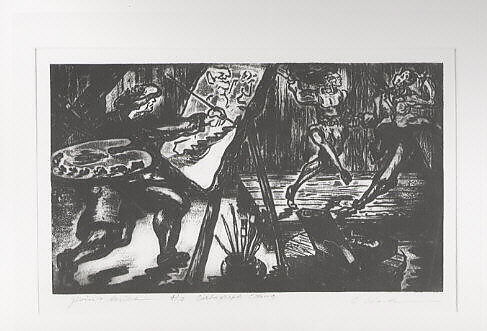 Jivin' Scribe, Claude Clark, Sr. (American, Rockingham, Georgia 1915–2001 Oakland, California), Carborundum etching 