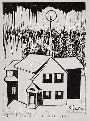 Church, Samella Sanders Lewis (American, New Orleans, Louisiana 1924–2022 Torrance, California), Woodcut 