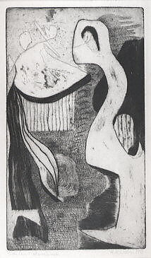 Silent Sentinel, Hayward Louis Oubré Jr. (American, 1916–2006), Etching and aquatint 