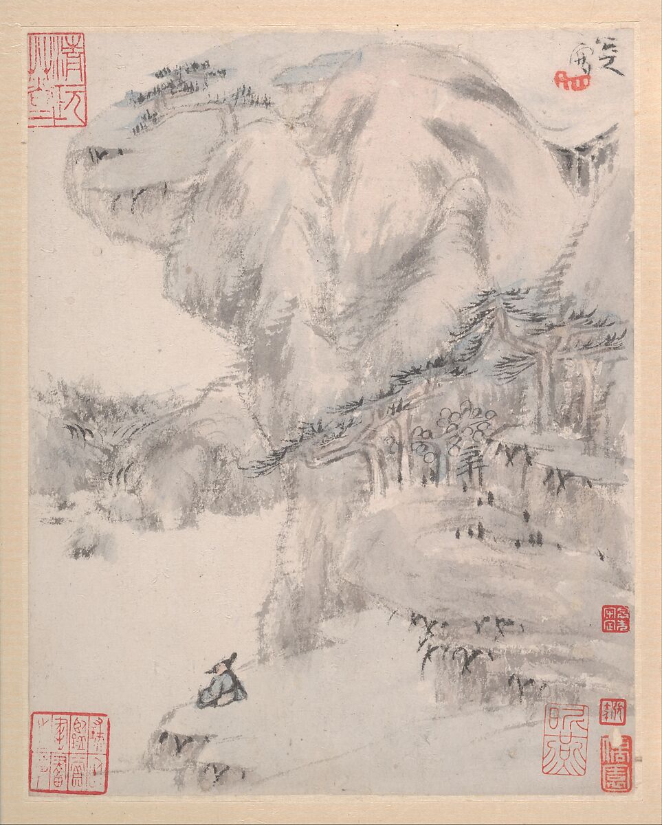 Landscape album, Bada Shanren (Zhu Da) (Chinese, 1626–1705), Album of twelve leaves; ink and color on paper, China