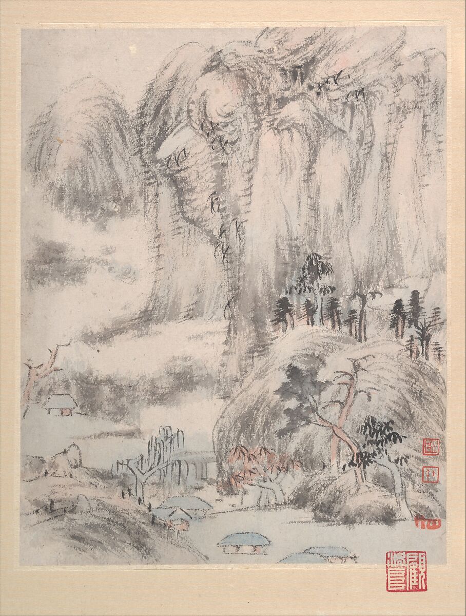 Landscape album, Bada Shanren (Zhu Da) (Chinese, 1626–1705), Album of twelve leaves; ink and color on paper, China